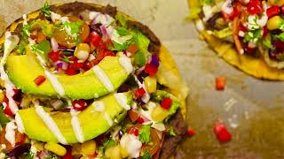 Black Bean Tostadas  Mexican Tostadas  Vegetarian Tostadas [upl. by Abihsot]