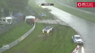 24H Nürburgring Nordschleife 2016  UnwetterChaos  Regen amp Hagel bis Rennabbruch [upl. by Terrena957]