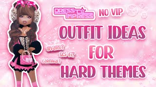 OUTFIT IDEAS FOR HARD THEMES IN DRESS TO IMPRESS NO VIP  roblox ♡ [upl. by Prosperus]