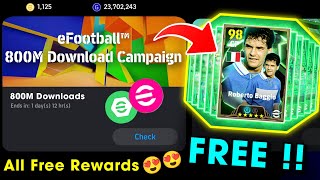 eFootball™ 2025 800M Download Campaign Rewards  Free Coins Free Epic Pack [upl. by Nihhi329]