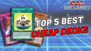 TOP 5 BUDGET DECKS FOR NEW AND RETURNING PLAYERS duellinks [upl. by Keynes373]