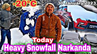 Heavy Snowfall In Narkanda Narkanda Snowfall Today Legends On Road 🛣️ [upl. by Aloke]