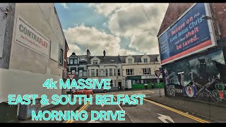 4k BELFAST MORNING DRIVE East BelfastBelvoir NewtownbredaOrmeau Rd AnnadaleMarketsRavenhill [upl. by Anawik536]