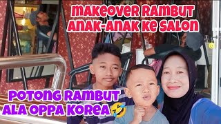 POTONG RAMBUT ANAK ALA OPPA KOREA🤣 ‼️POTONG RAMBUT DI SALON LANGGANAN [upl. by Eldora]