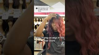 Ever tried on wigs at the hair store  justforfun [upl. by Cortney]