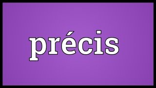 Précis Meaning [upl. by Eremihc]