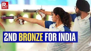 Manu BhakerSarabjot Script Olympic History Bring India 2nd Bronze in Shooting at Paris Games [upl. by Acireh]