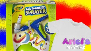 Crayola Air Marker Sprayer Fun  Ariels Playtime [upl. by Nylodam]