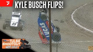 Kyle Busch Flips Wildly EndOverEnd At Tulsa Shootout [upl. by Barn]