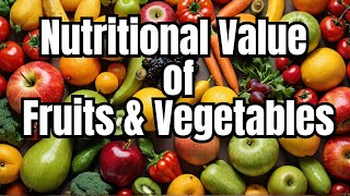 Lecture 9 c Composition amp Nutritive value of Fruits amp Vegetables Effect of processing on pigment [upl. by Zacks802]