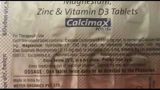 Calcimax forte Tablets full review in hindi  Calcium Vitamin D3 Magnassium Zinc calcimax [upl. by Occir]