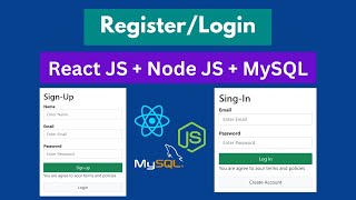 Login and Registration Form using React  Node  MySQL  Login and Sign Up Form with Validation [upl. by Neyr]