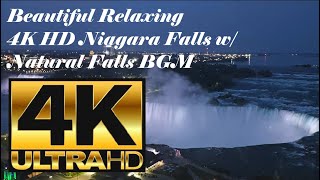 Beautiful Relaxing 4K HD Niagara Falls Natural BGM 1 Hour Loop [upl. by Aicelet690]