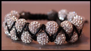 DIY Double beaded shamballa bracelet [upl. by Aloibaf]