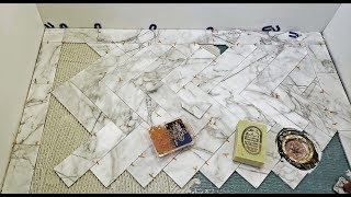 🤔 Herringbone diagonal Marble Tile with border how to get it done 👍 [upl. by Imoyik346]