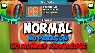 BTD6 Bloonarius Normal Tutorial  No Monkey Knowledge  No Hero Achievement  on Four Circles [upl. by Ihsorih]