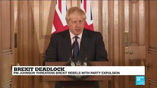 United Kingdom PM Boris Johnson threatens Brexit rebels with party expulsion [upl. by Katharina461]