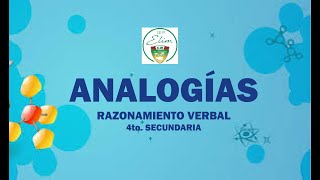 ANALOGIAS  4to SECUNDARIA  RAZONAMIENTO VERBAL [upl. by Cann]