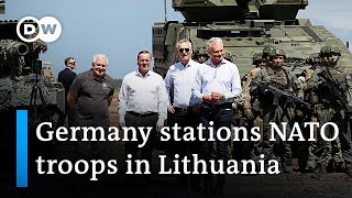 Germany to permanently station additional combat troops in Lithuania  DW News [upl. by Yekcor]