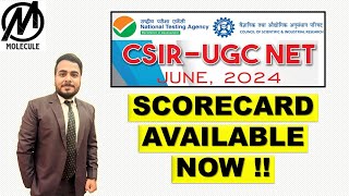 CSIRNET JUNE 2024 SCORECARD IS AVAILABLE NOW  CHECK IT ON OFFICIAL WEBSITE  JULY 2024 [upl. by Yole980]