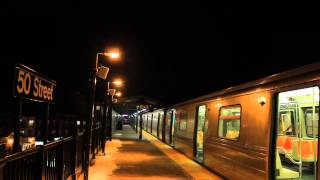 IND Subway Northbound R68 D Train at 50th St Night [upl. by Seafowl365]