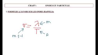 ch 03 13 ondes et particules I rappels [upl. by Sarilda]