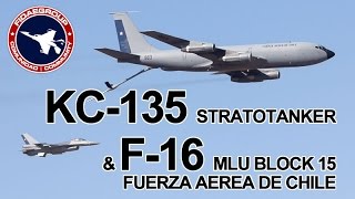 KC135 Stratotanker amp F16 Block 15 FACH FIDAE 2014  FIDAEGROUP  Reabastecimiento en vuelo [upl. by Johppa]