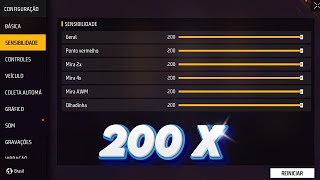 URGENTE 200 DE SENSIBILIDADE CORRE COMO DUPLICAR A SUA SENSI NO FREE FIRE [upl. by Reel570]