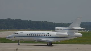 FullHD Nigerian Air Force Falcon 900 takeoff at GenevaGVALSGG [upl. by Daeriam]