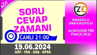 AÖF 19 06 2024 Canlı  Soru Cevap Zamanı  Açıköğretim DGS KPSS YKS [upl. by Eiuol942]