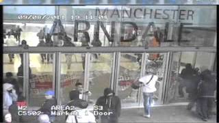 CCTV Rioters go on rampage at Manchesters Arndale Centre [upl. by Lucilia693]