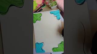 EASY AND CUTE🌷✨ BORDER DESIGN🔥 trending borderdesign art [upl. by Analaf]