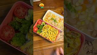 Pack My Lunch Box 🍱🥗 sausage macaroni soup with carrot and corn egg shorts [upl. by Xaviera]