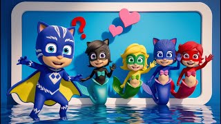 PJ Masks  Where Is Owlette Guess The Mermaid Challenge  Catboys Life Story [upl. by Labors]