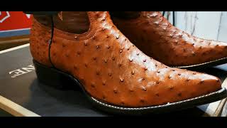 Bota De Avestruz Original  Ostrich Western Boots [upl. by Eidnalem383]