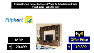 Flipkart Perfect Homes Engineered Wood TV Entertainment Unit Finish Color Latin Walnut [upl. by Sekyere]