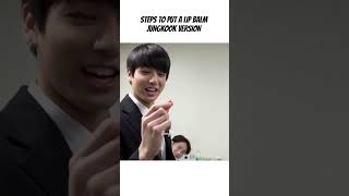 Steps to put a Nivea lipbalm Jungkook Version 🤣🤣 bts jungkook funny bangtancutie23 cute [upl. by Ishii]