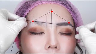 EYEBROW MAPPING TUTORIAL with thread  how to make eyebrows even for Microblading and Shading [upl. by Etsirhc]