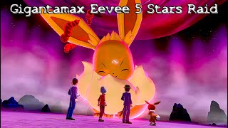 Pokemon Sword amp Shield  Gigantamax Eevee 5 Stars Raid Offline [upl. by Pendergast]