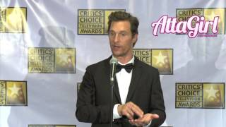 Matthew McConaughey talks Best Actor win for quotTrue Detectivequot Critics Choice TV Awards [upl. by Morse]