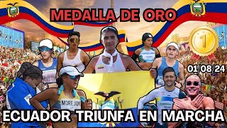 MEDALLA DE ORO PARA ECUADOR EN MARCHA I ECUADOR EN LA CIMA DEL PODIO OLÍMPICO marcha ecuador [upl. by Subir560]