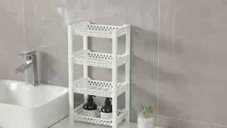 Rectangle Shower Caddy 4 Tier Small  Bathroom Storage Holder Corner Organizer  Standing Shelf [upl. by Irwinn]