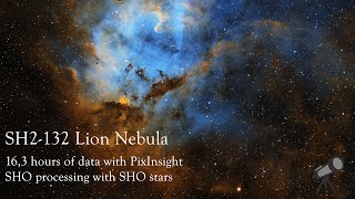 SH2132 Lion Nebula  163 hours of data with PixInsight SHO processing [upl. by Wernsman]