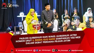 Paslon Gubernur dan wakil gubernur Jatim nomor urut 3 Rismagus Hans Sampaikan Visi Misi [upl. by Neemsaj701]