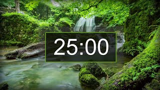 Countdown timer 25 minutes with relaxing music for studying reading or concentration [upl. by Pelage497]