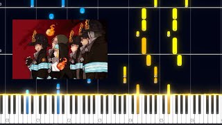 Veil  Fire force ED PIANO TUTORIALSheet in the description [upl. by Oramlub]