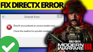 Fix COD MW3 amp Warzone DirectX Error  Fix MW3 Directx Encountered An Unrecoverable Error [upl. by Tennos]