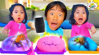 Ryan Does Giant Ice Balloon Experiments for Kids [upl. by Bible]