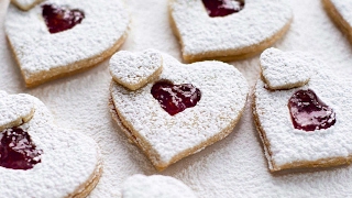 Spiced Linzer Heart Cookies  Truffles and Trends [upl. by Yecal]