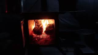 Winnerwell Nomad stove during 10 day Winter Camp [upl. by Etnomed261]